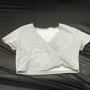 gray cross cross crop top